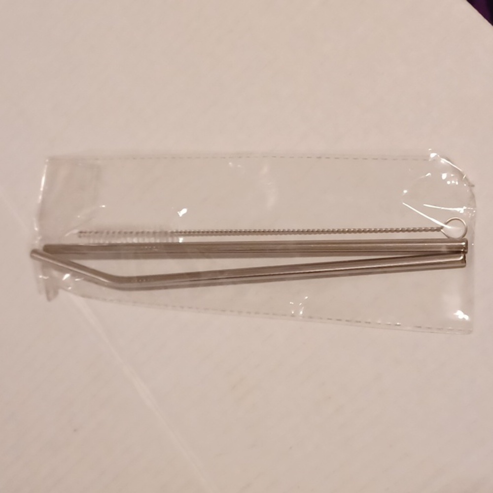 4/$40 New Metal Straws With Wash Brush - 3 Pc.